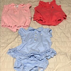 Ralph Lauren Pink, Red, and Blue Kids One Pieces